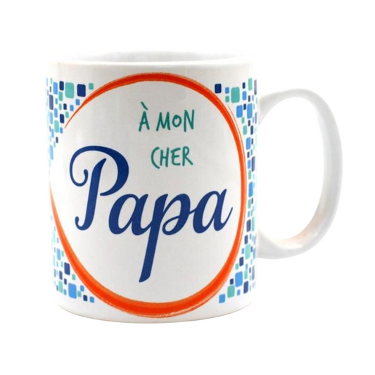 Mug "Mon cher papa " (texte à l'arrière) - Porcelaine - D8cm H10cm