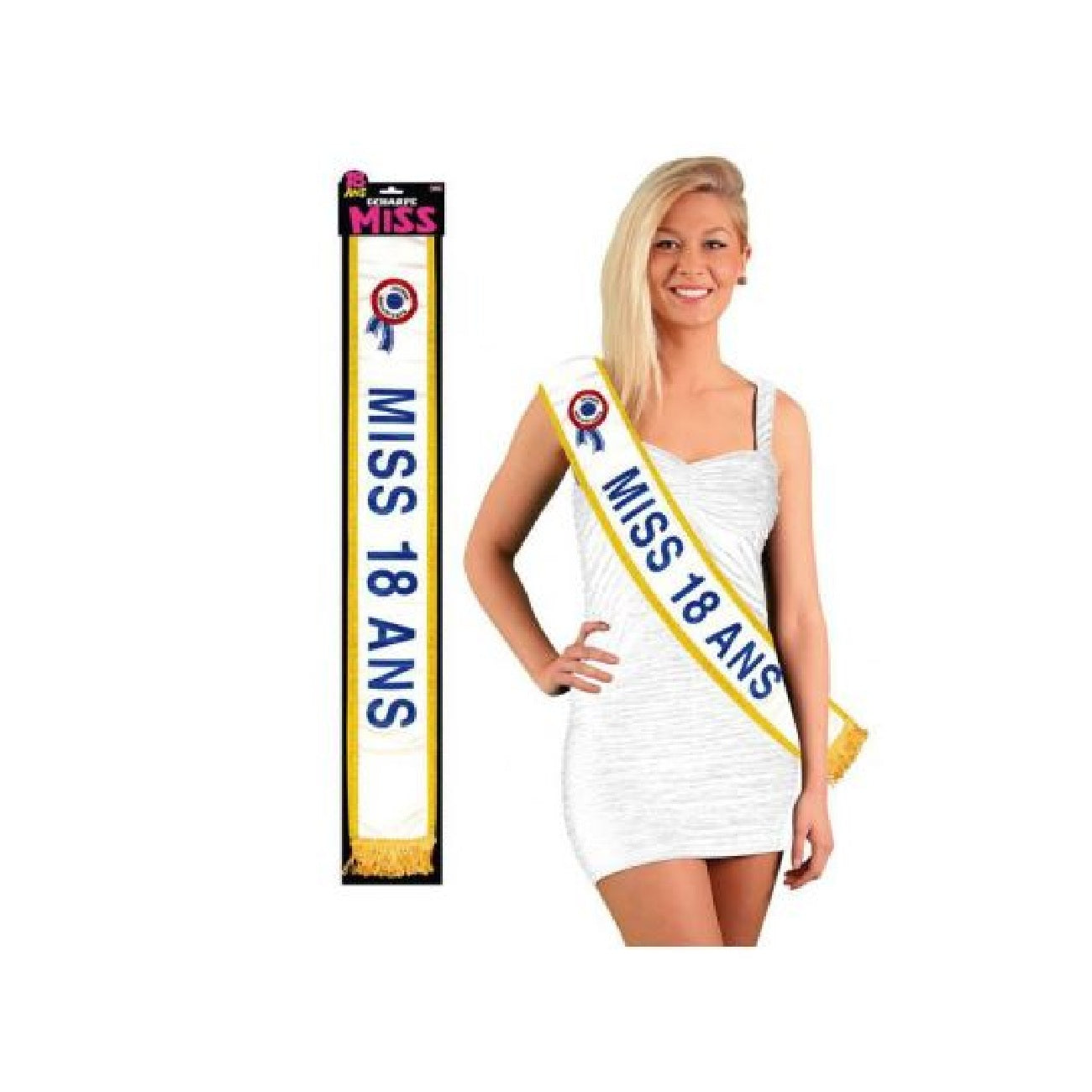 Echarpe miss 18 ans pour fêter avec humour son anniversaire. Canocea France