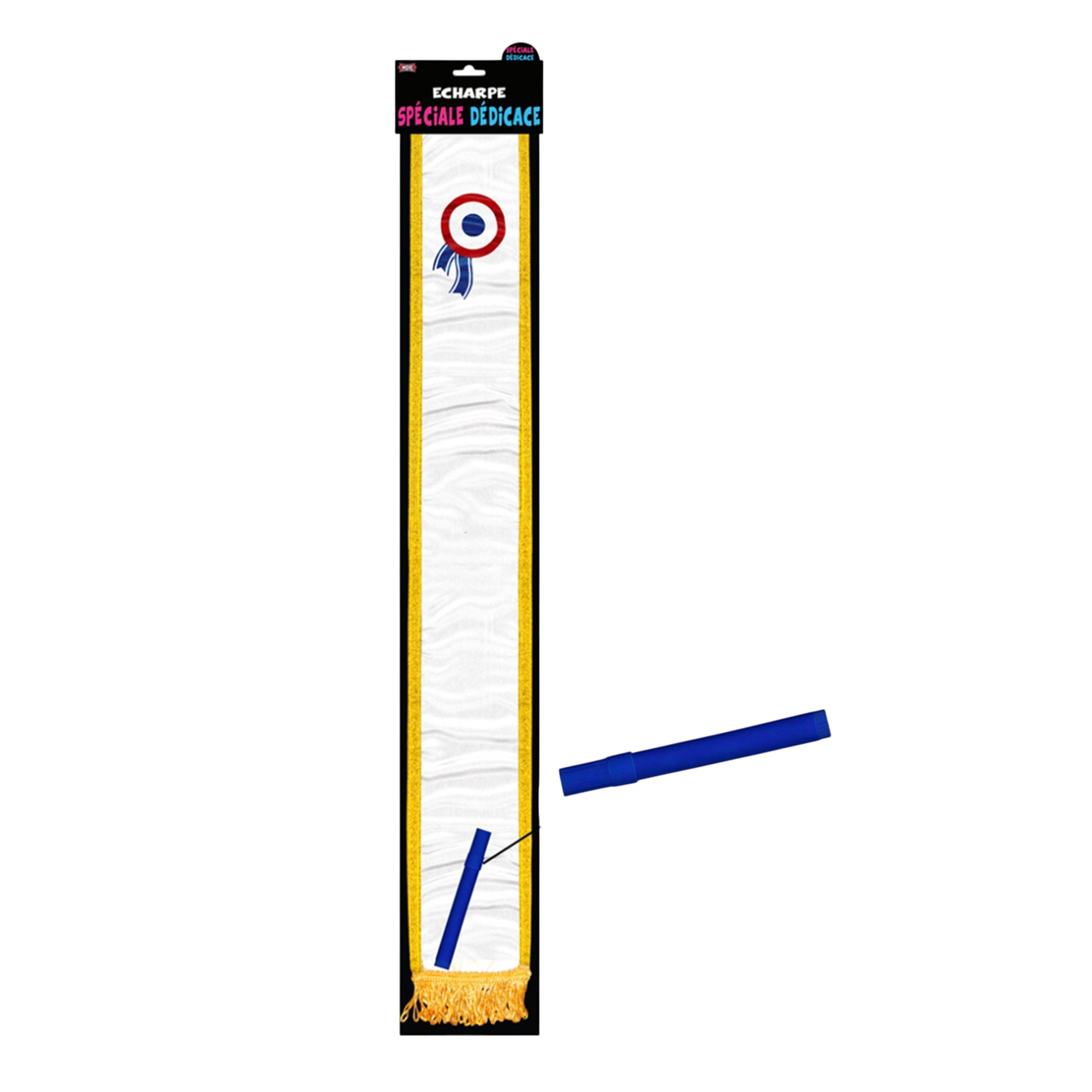 Echarpe Spécial dédicace - satinée design pailleté bordure dorée - Taille unique - Humour gadgets