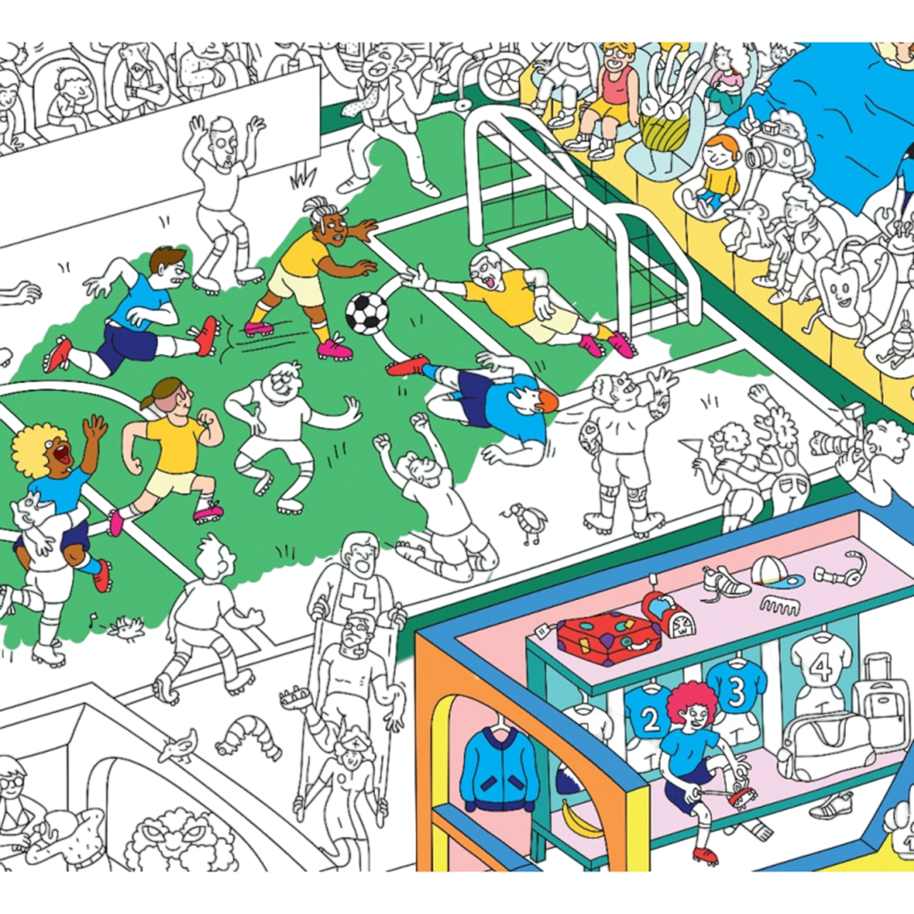Poster Coloriage Géant - 100x70cm -FOOTBALL - Fabriqué en France