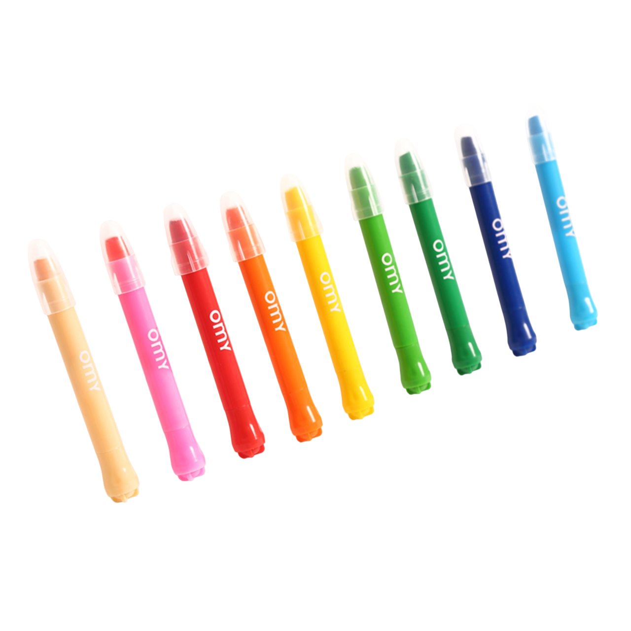 Boîte de 9 crayons - texture gel ultra fondante - couleurs vives - marque OMY