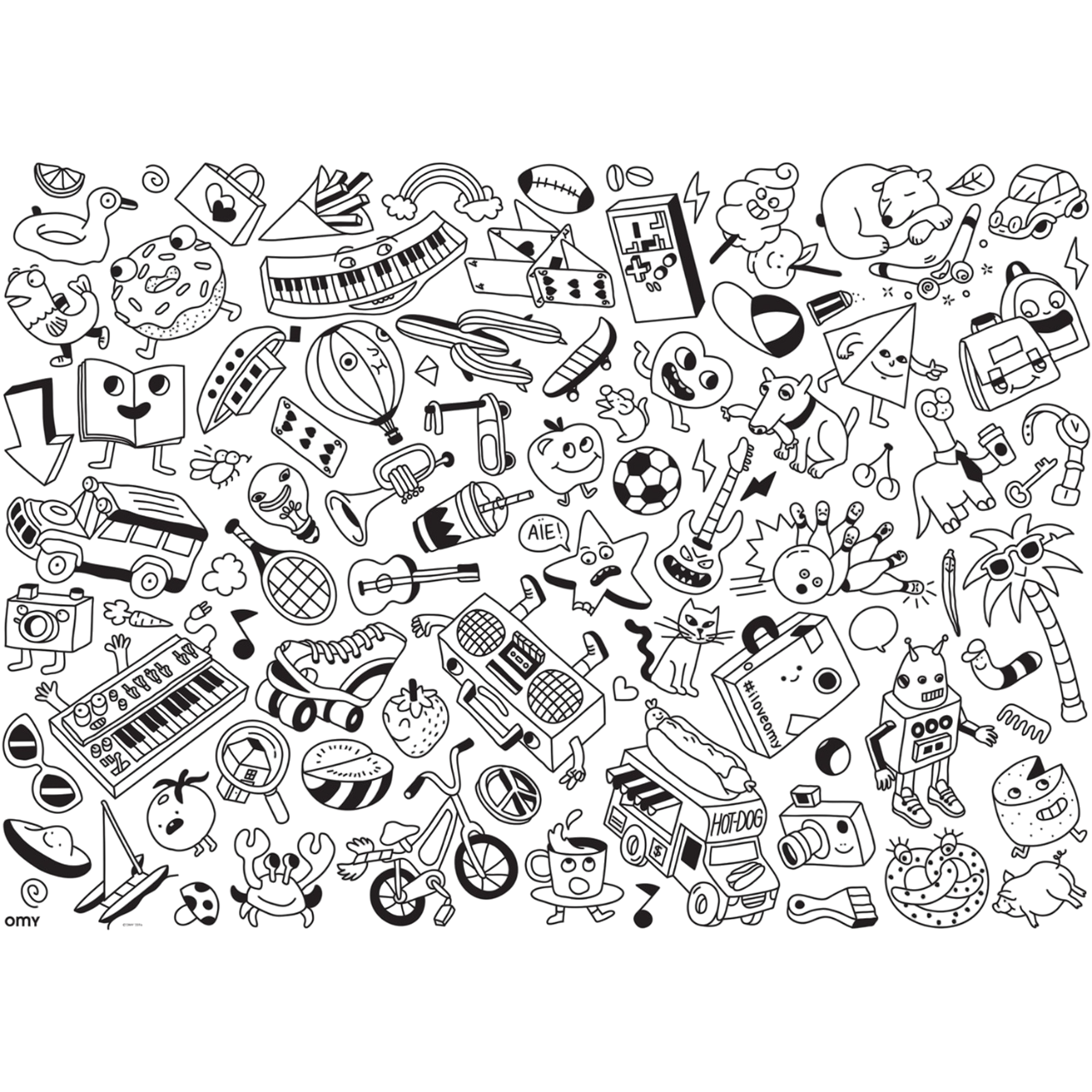 Poster Coloriage Géant - 100x70cm - BABY POP ART le coloriage facile des tout-petits - Fabriqué en France