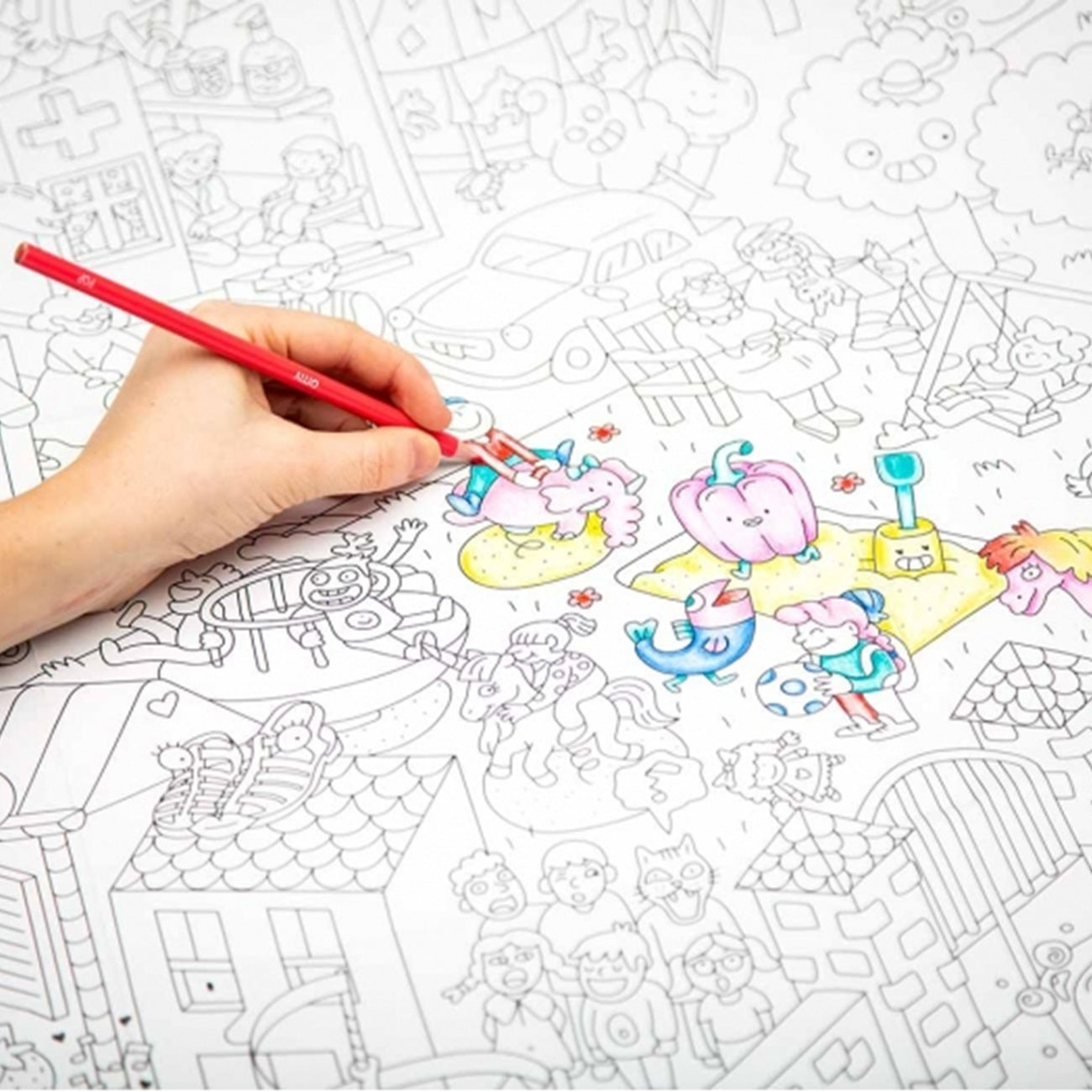 Poster Coloriage Géant - 100x70cm - KIDS LIFE le mini monde des enfants - Fabriqué en France
