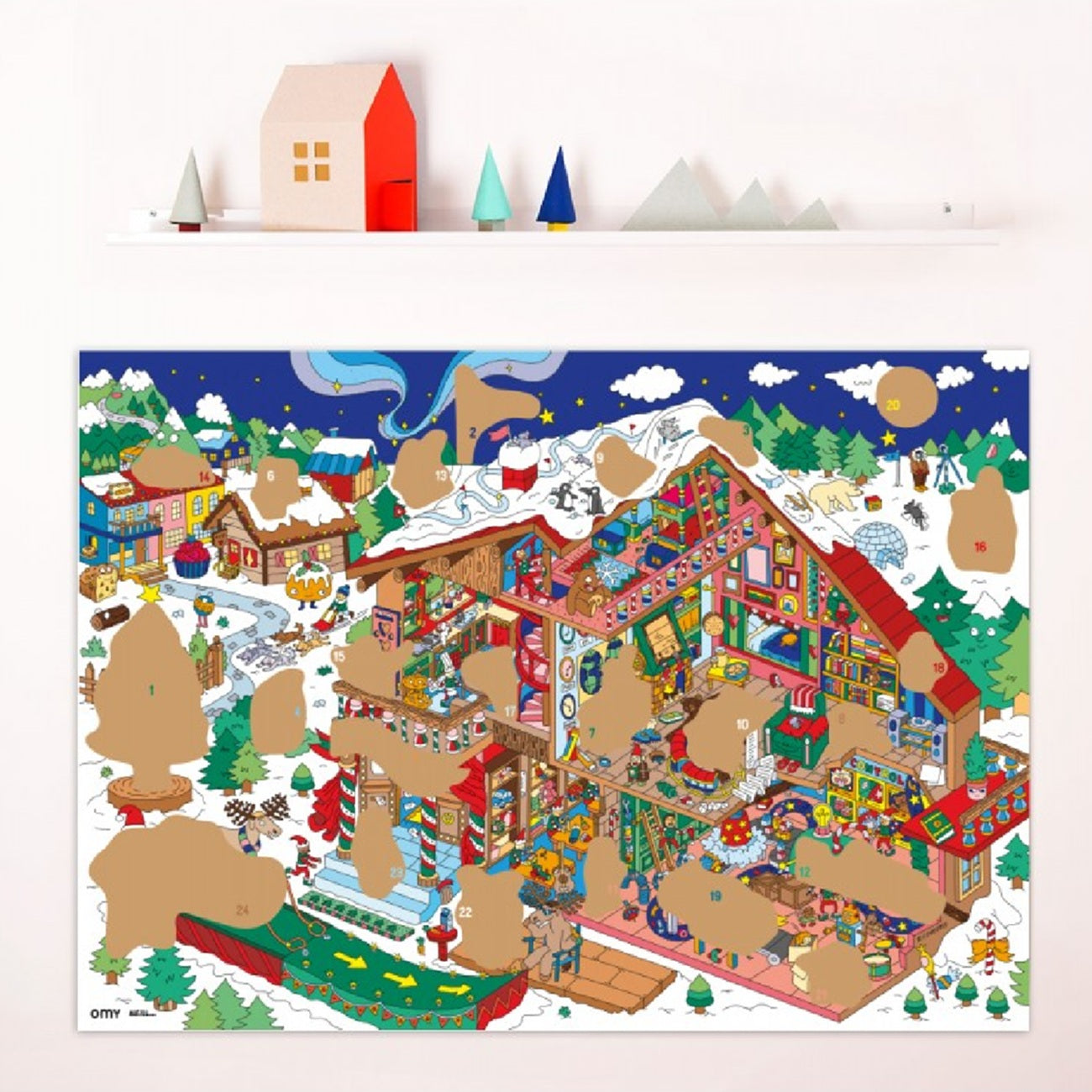Poster géant Noël atelier du Père Noël. Canocea France