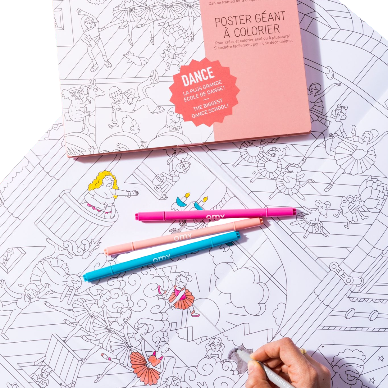 Poster Coloriage Géant - 100x70cm - DANSE la plus grande école de danse - Fabriqué en France