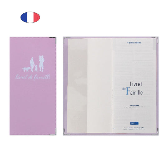 Étui livret de famille rose pastel en simili cuir – élégant et fabriqué en France – protection livret officiel - canocea