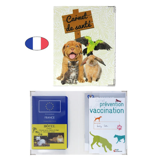 Porte documents animaux chien chat lapin perroquet – carnet de santé – fabriqué en France - canocea
