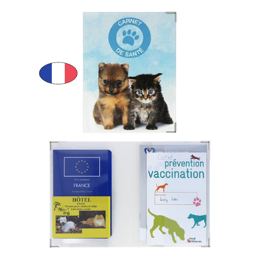 Porte documents animaux chaton et chiot relax – carnet de santé – fabriqué en France - canocea
