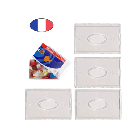 Lot 4 Etuis carte bancaire rigide résistant -Transparent - Fabriqué en France - Porte CB