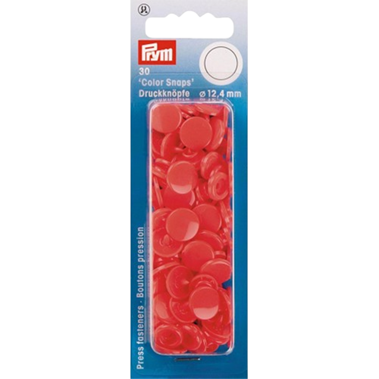 Boutons pression - Color snaps -  Rouge clair - D12,4 mm - 21 pièces