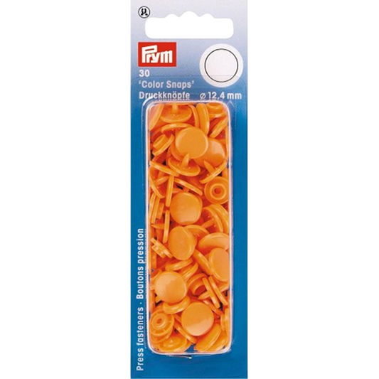 Boutons pression - Color snaps - Orange - D12,4 mm - 30 pièces