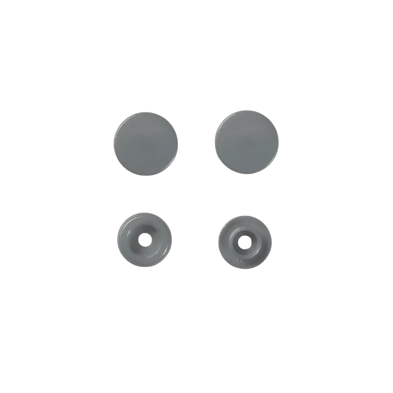 Boutons pression - Color snaps - Gris argent - D12,4 mm - 30 pièces