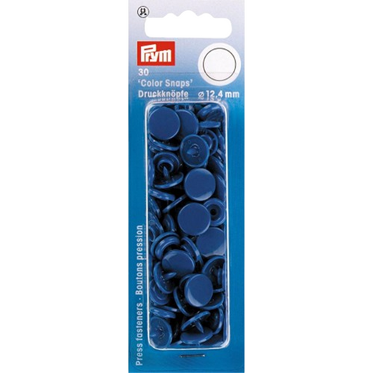 Boutons pression - Color snaps - Bleu  - D12,4 mm - 30 pièces