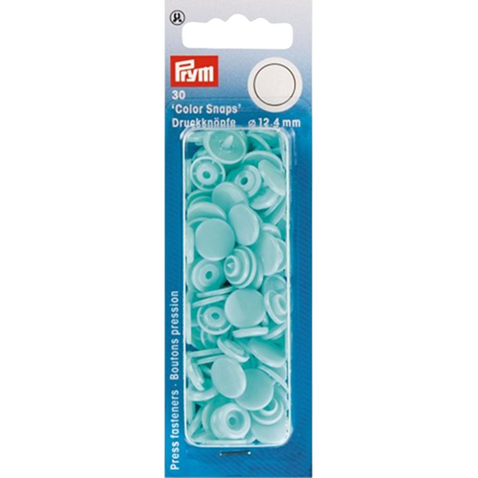 Boutons pression - Color snaps - Bleu turquoise clair - D12,4 mm - 30 pièces