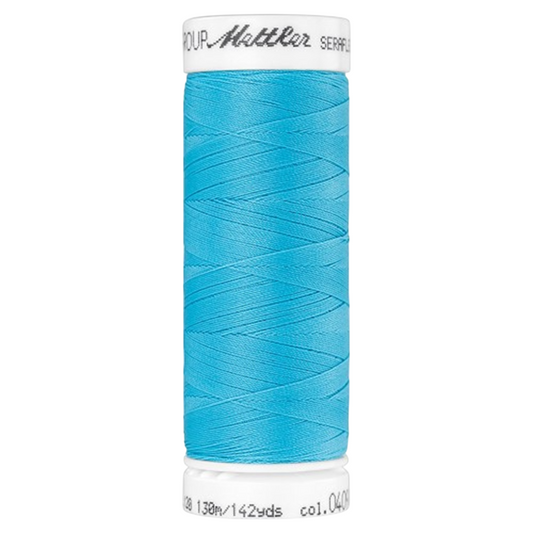 Bobine de fil coudre - bleu turquoise - 130m - Haute élasticité  - METTLER - 100% polyester