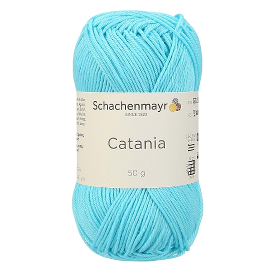 Fil à tricoter Catania - Bleu turquoise - 100% coton- Haute qualité peigné, mercerisé