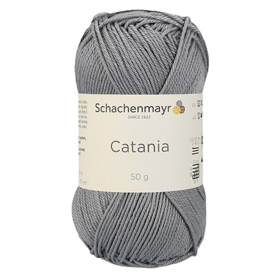 Fil à tricoter Catania - Gris - 100% coton- Haute qualité peigné, mercerisé