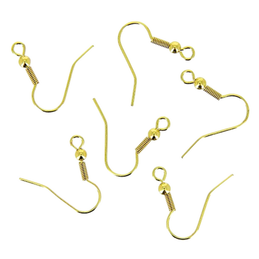 Boucles d'oreilles Américaines - doré - 6 pièces - inoxydable - Crochets