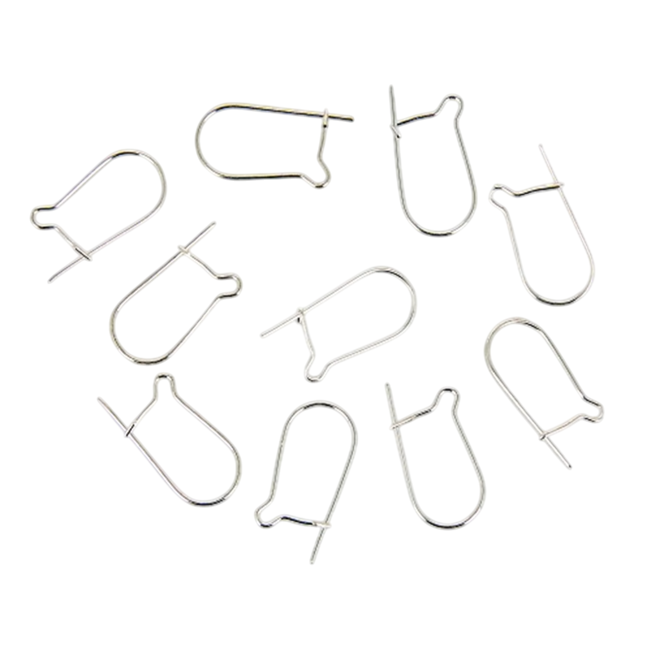 Boucles d'oreille crochets - argenté - 10 pièces inoxydable