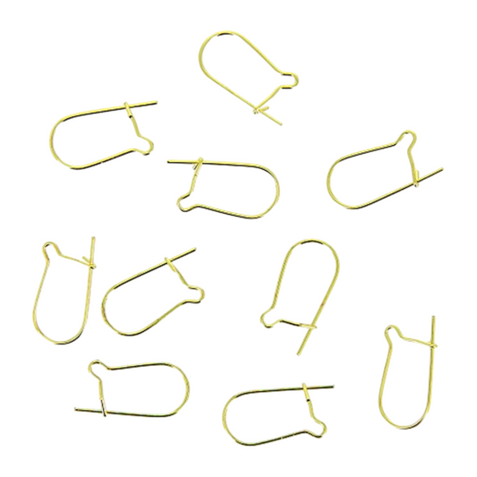 Boucles d'oreille crochets - doré - 10 pièces inoxydable