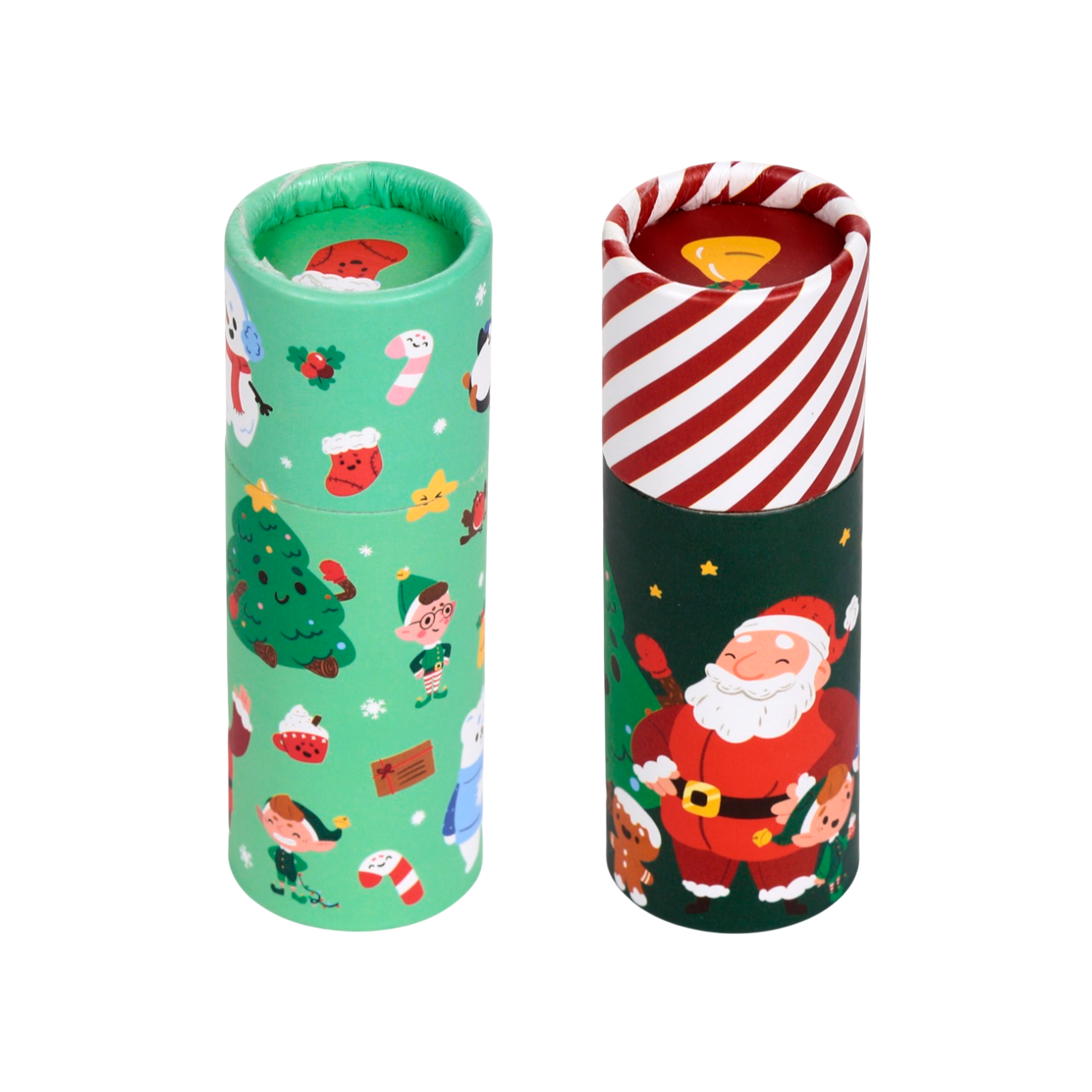 Lot de 2 pots à crayons Jingle Bunch Noël avec 12 crayons de couleur vibrants pour enfants. Canocea France