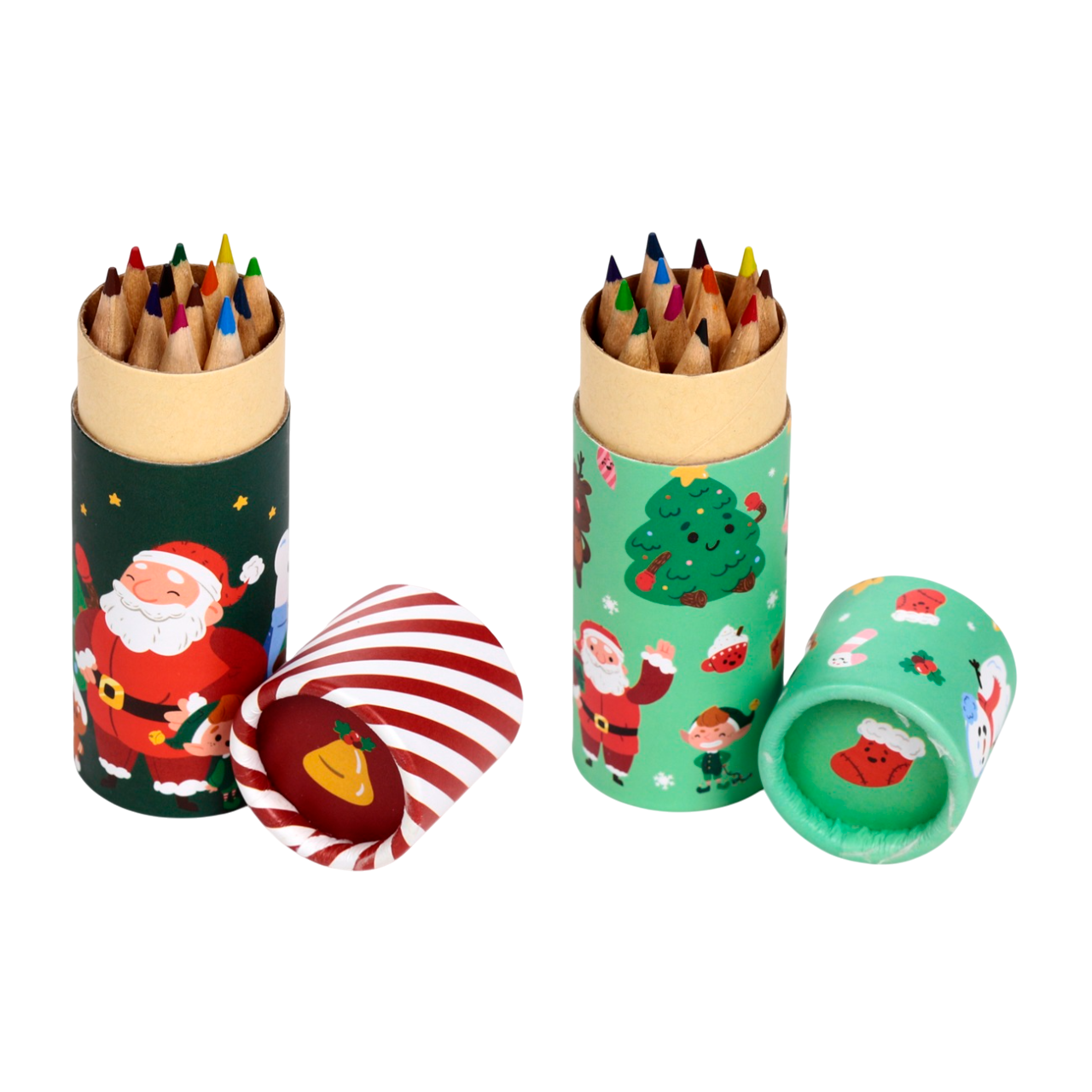 Pot à crayons de couleur Jingle Bunch Noël – Lot de 2. Canocea France