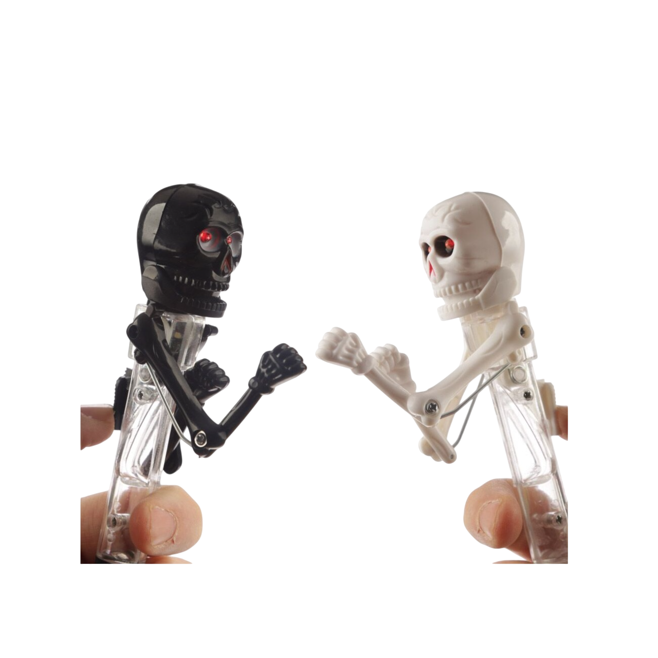 Stylos squelette boxant - noir et blanc - 18 x 3 x 4 cm - pointe fine, encre bleu - Halloween