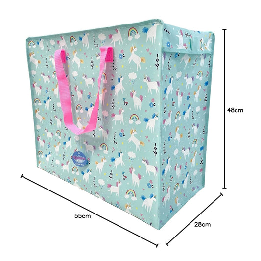 Sac de rangement linge motif licorne magique multicolore. Canoea France