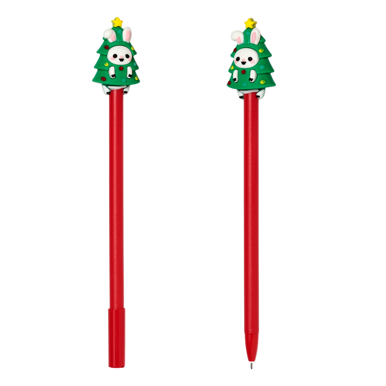 Pack de 4 crayons embout en silicone sujet de noël, encre noire pointe fine. Canocea France