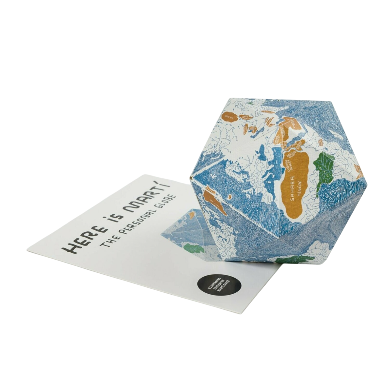 Globe tridimensionnel océans + 50 punaises - D23cm  - Carton - PALOMAR