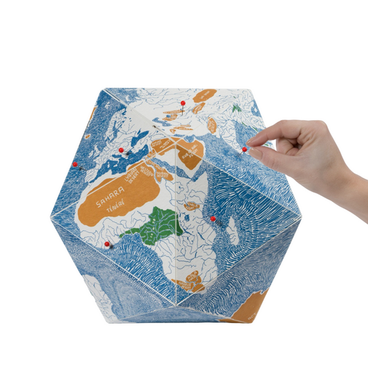 Globe tridimensionnel océans + 50 punaises - D23cm  - Carton - PALOMAR