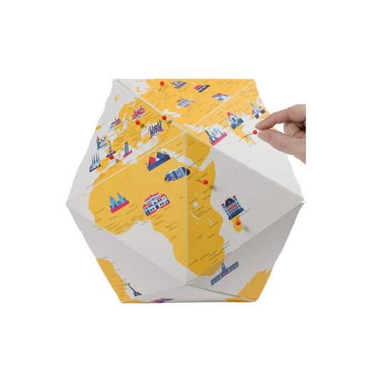 Globe tridimensionnel monuments + 50 punaises - D23cm  - Carton - PALOMAR