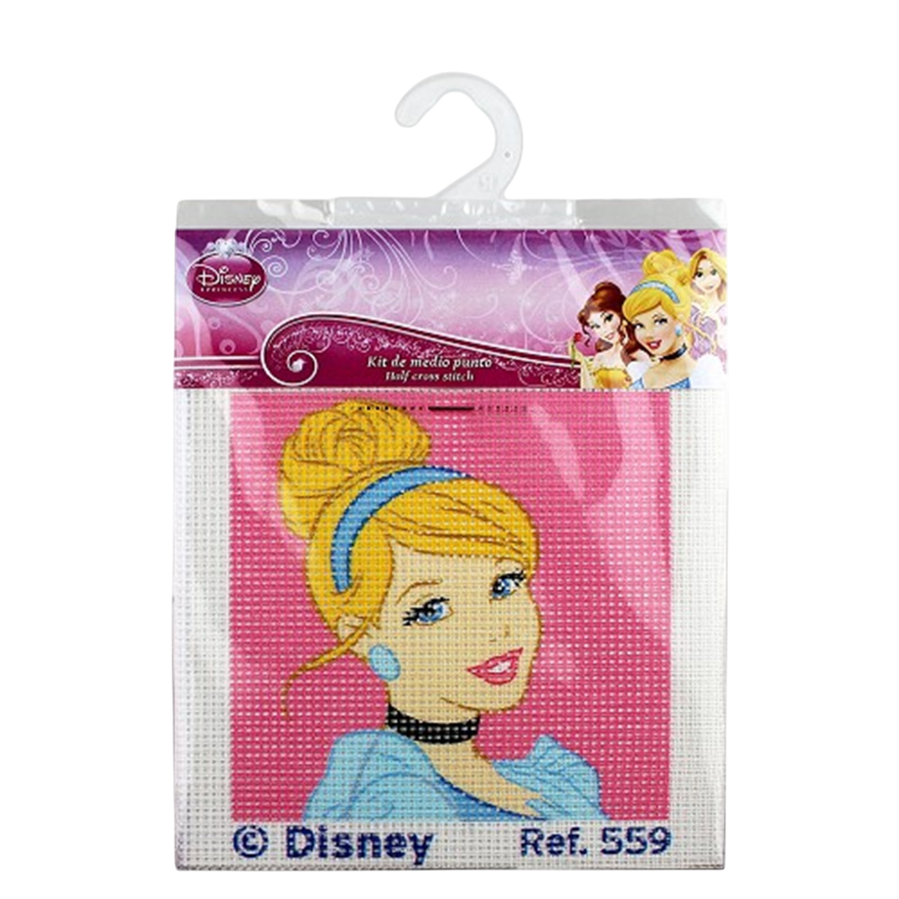 Kit canevas Disney Cendrillon 12x12cm complet enfant débutant. Canocea France