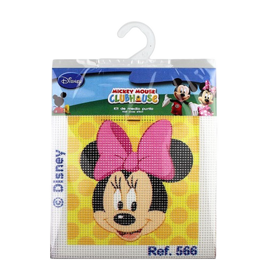 Kit canevas Disney Minnie Mouse 12x12cm complet enfant débutant. Canocea France