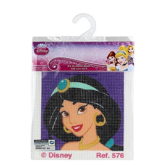 Kit canevas Disney Jasmine Aladdin 12x12cm complet enfant débutant. Canocea France