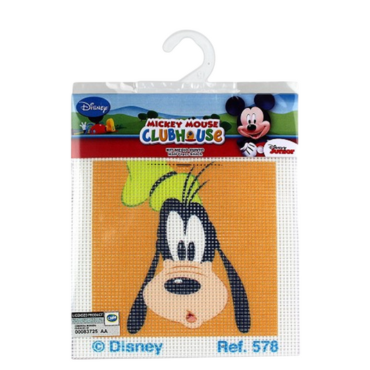 Kit canevas Disney Dingo 12x12cm complet enfant débutant. Canocea France