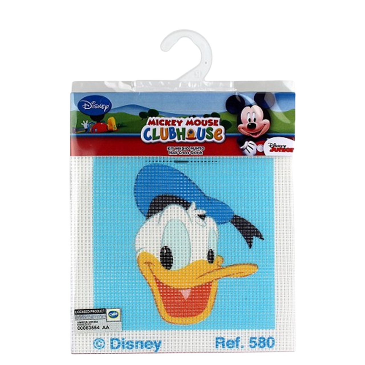 Kit canevas Disney Donald Duck 12x12cm complet enfant débutant. Canocea France