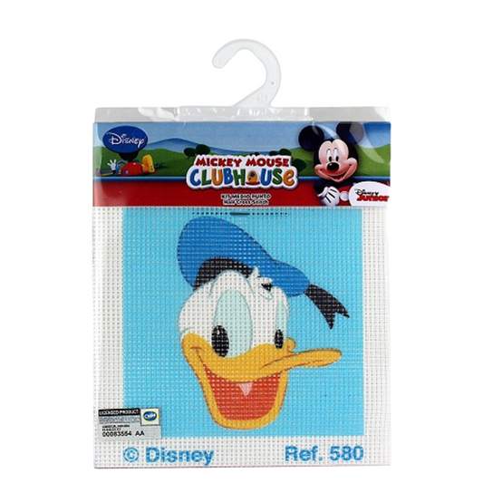 Kit canevas Disney Donald Duck 12x12cm complet enfant débutant. Canocea France