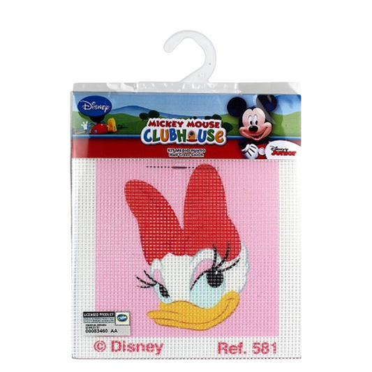 Kit canevas Disney Daisy Duck 12x12cm complet enfant débutant. Canocea France