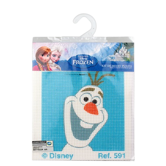 Kit canevas Disney Olaf La Reine des Neiges 12x12cm complet enfant. Canocea France