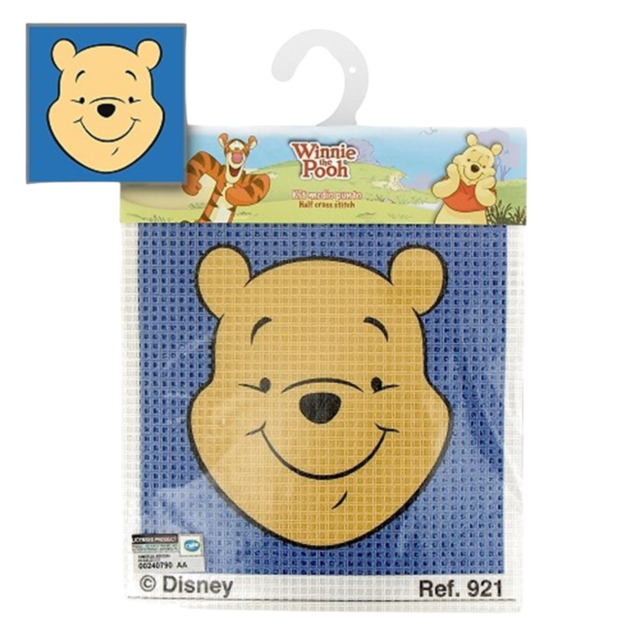 Kit canevas Disney Winnie l’ourson 15x15cm gros trous débutant. Canocea France