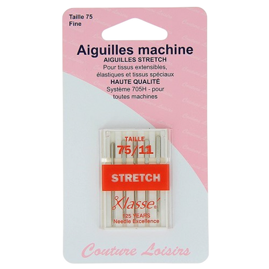 Aiguilles machine - spécial stretch, tissus extensibles, élastiques - taille 75/11 - système 705H - 5 pièces