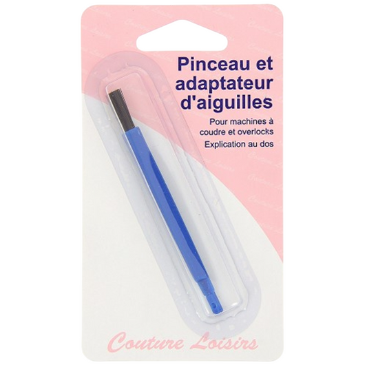 Pinceau + adaptateur d’aiguille - Outil couture pratique 2-en-1