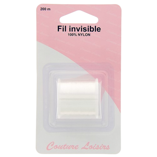 Bobine de fil invisible - transparent - 200 mètres - 100% nylon -