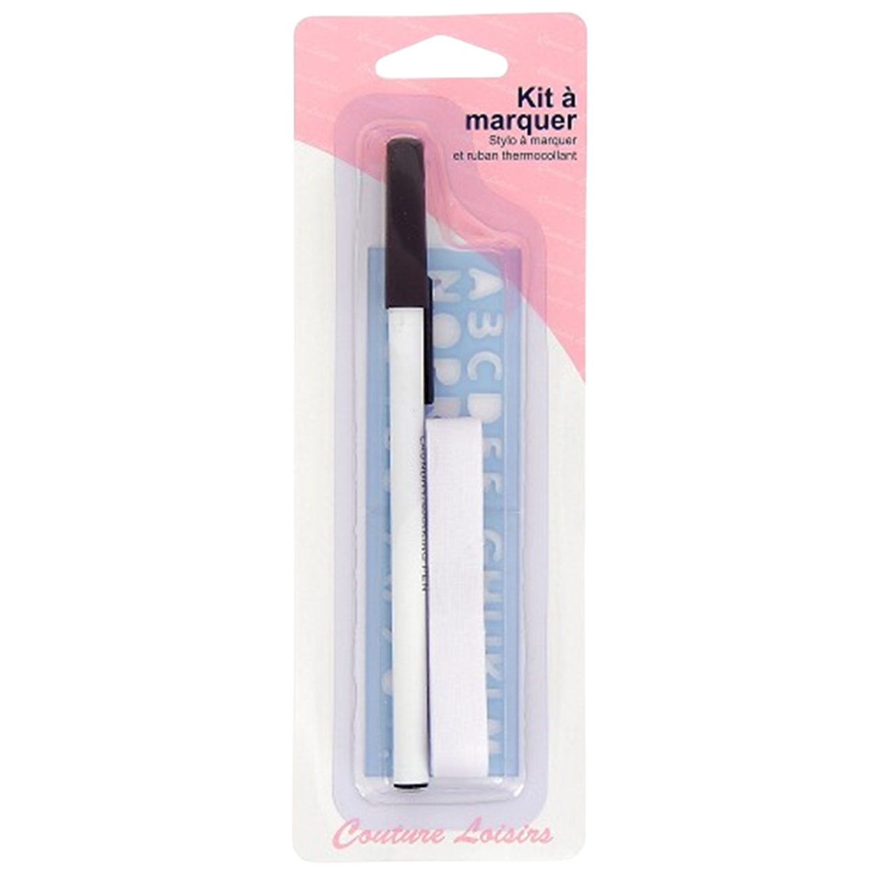 Kit à marquer - stylo à marquer + ruban thermocollant + trace lettres