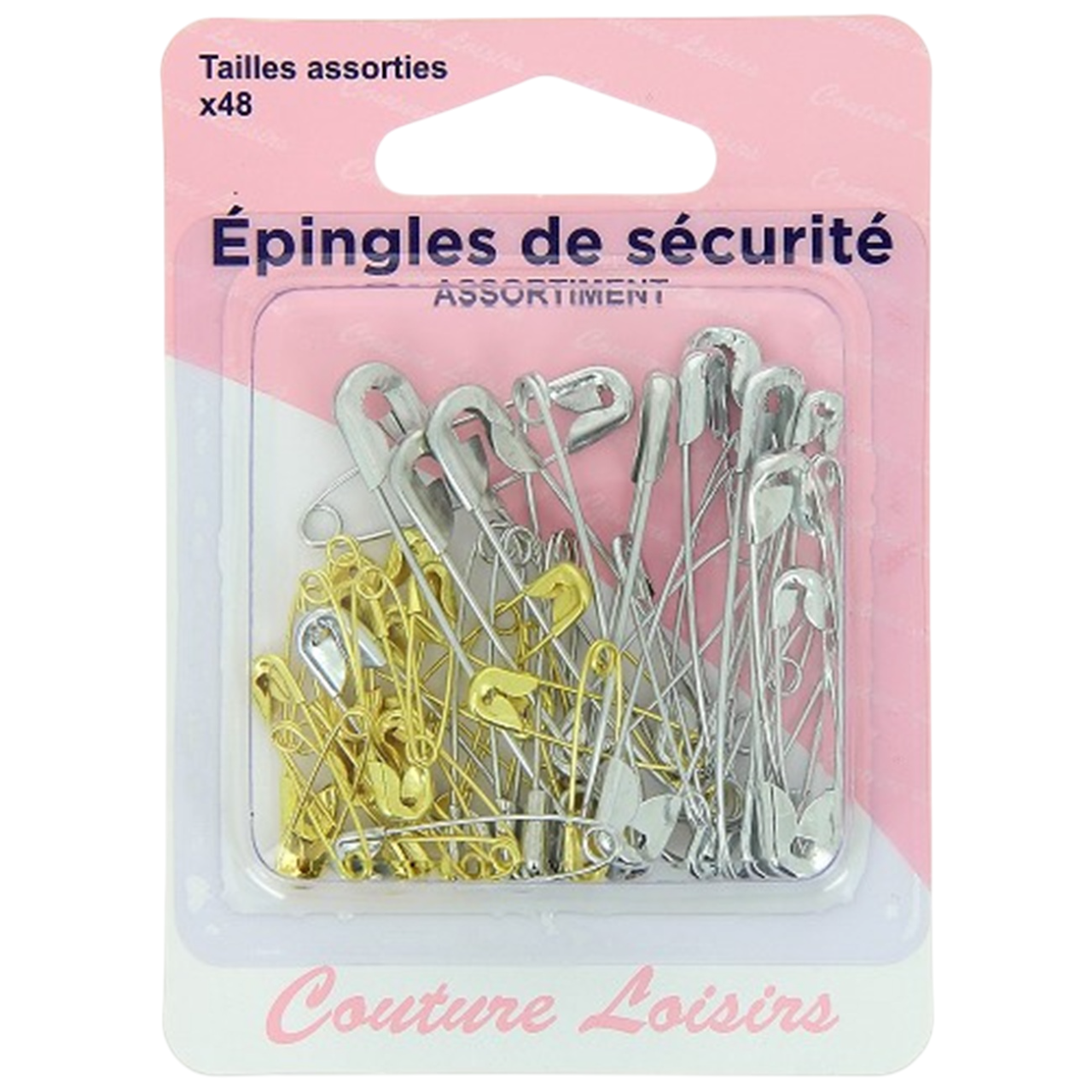 Epingles de sûreté - tailles assorties - 48 pièces - nourrice