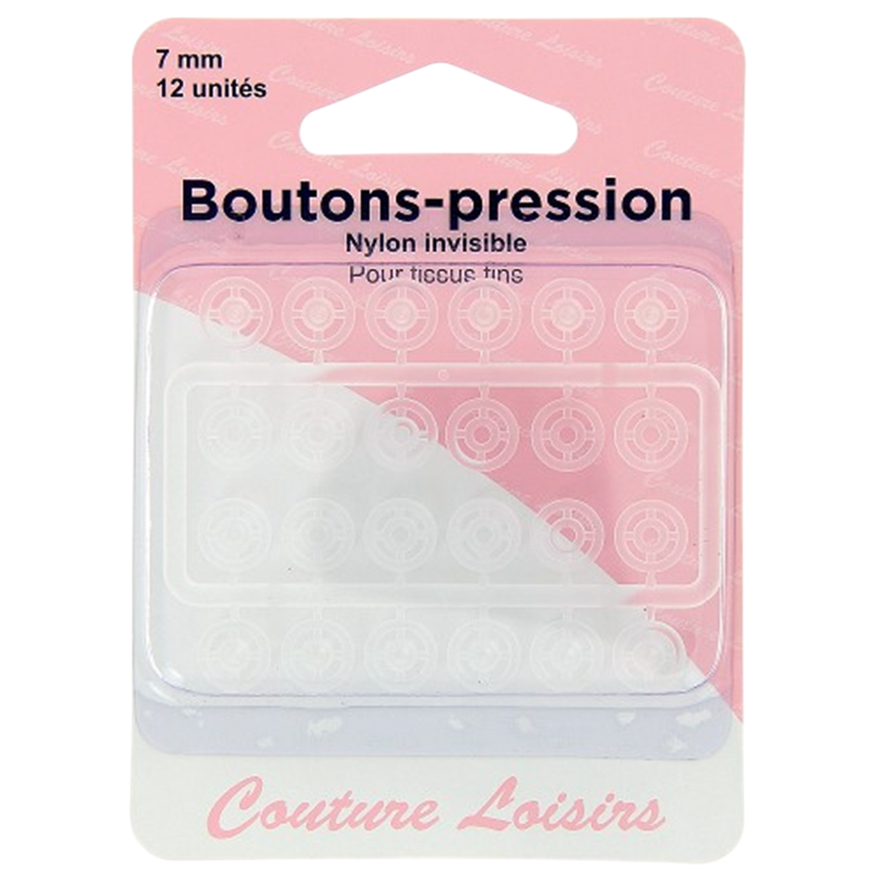 Boutons pression - invisible - 7 mm - 12 jeux