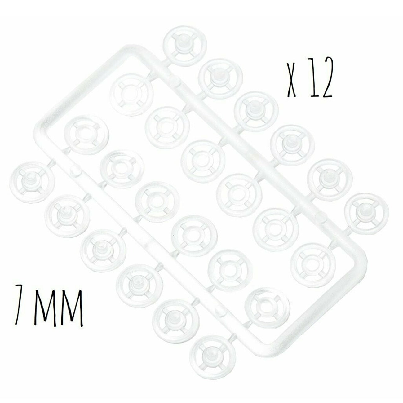Boutons pression - invisible - 7 mm - 12 jeux