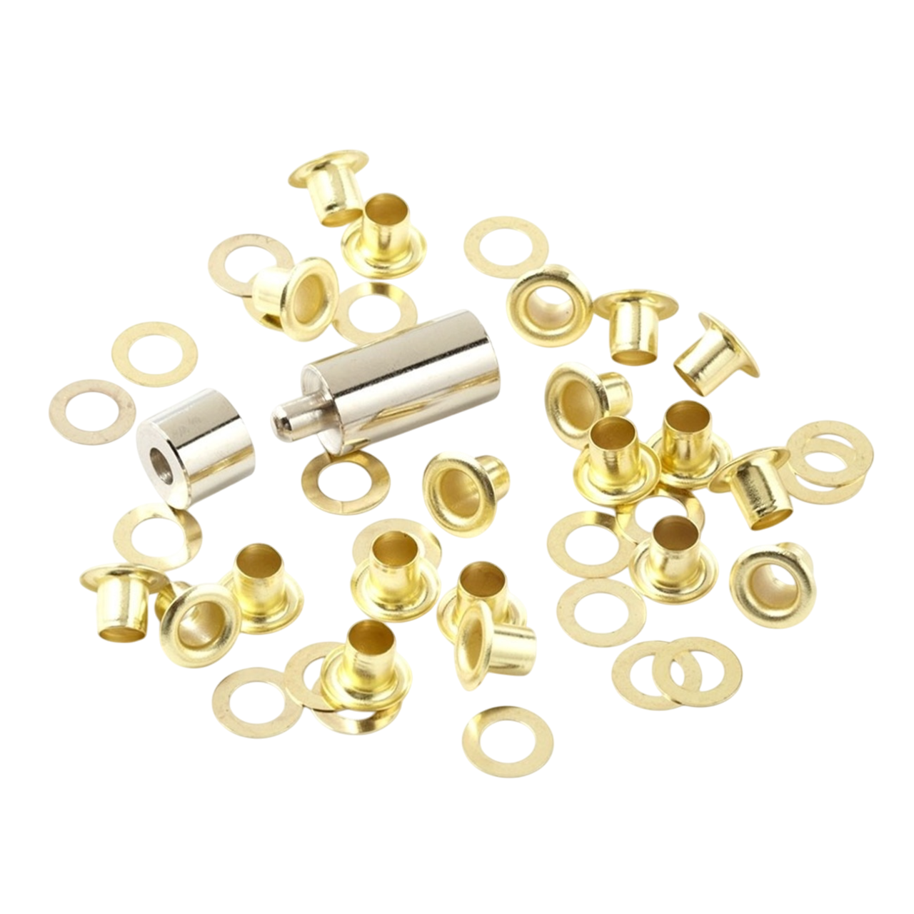 Œillets + outil de pose inclus - Doré - 5 mm