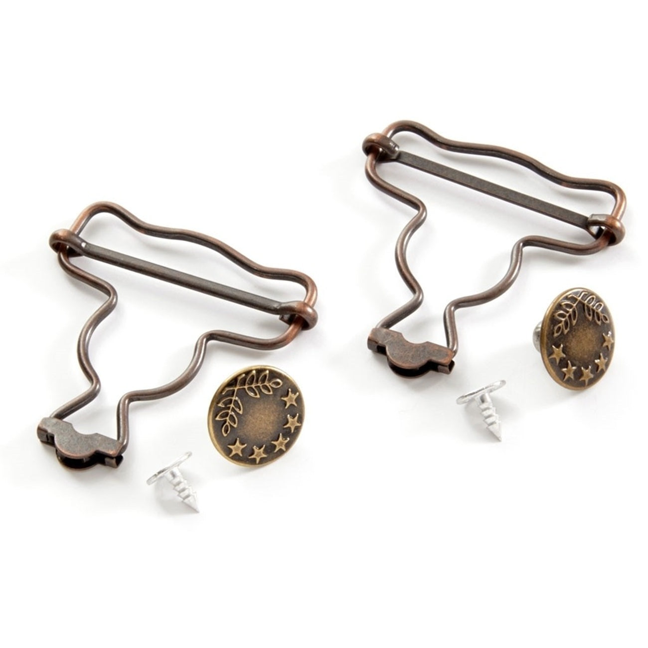 Boucles salopettes- bronze - 40 mm -métal - 2 pièces